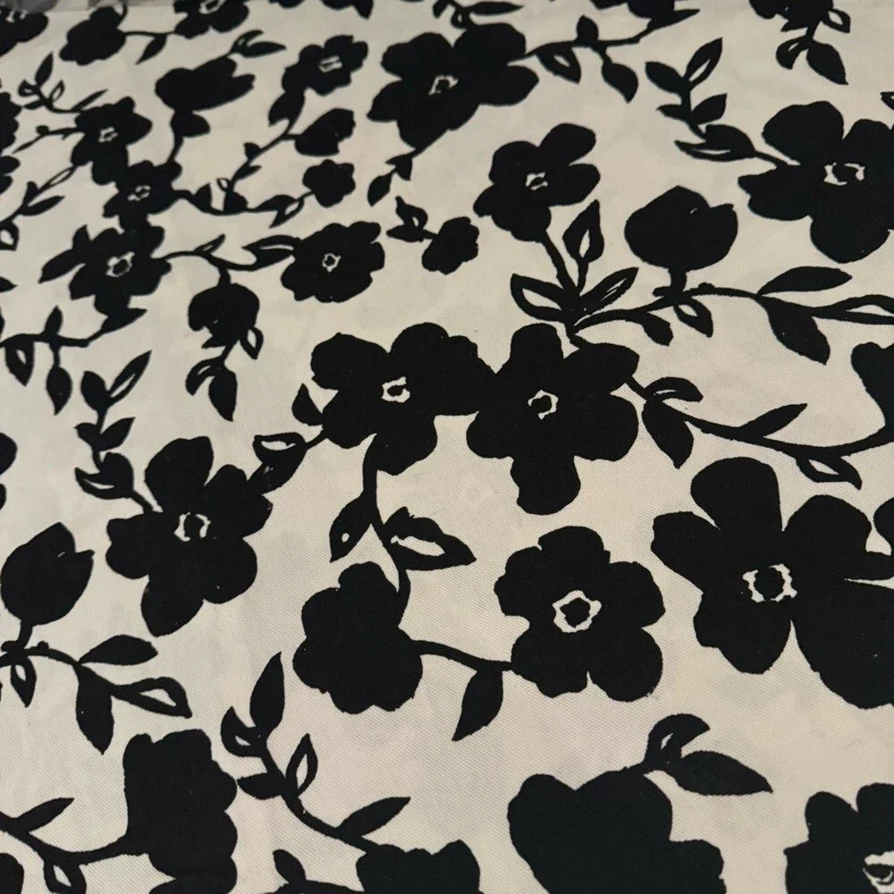 Kate Spade table cloth primrose drive color block Black and white Floral Fabric